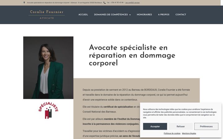 Screenshot di coraliefournier-avocat.fr