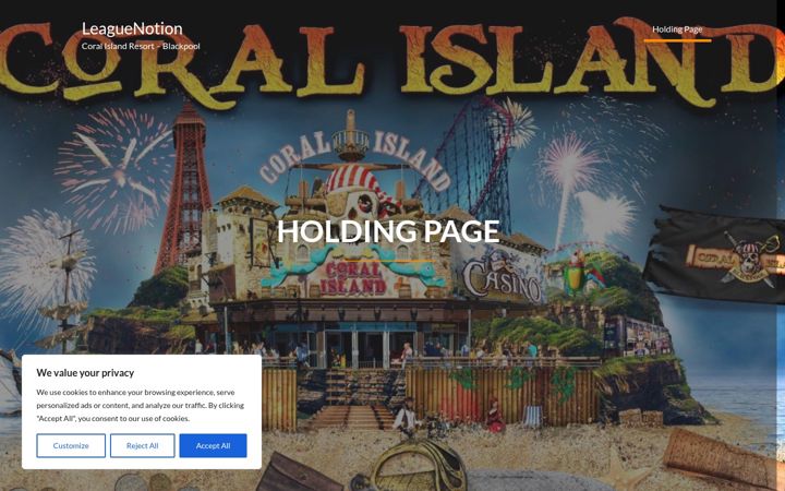 Screenshot of coralislandblackpool.co.uk