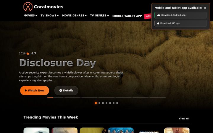 Screenshot of coralmovies.com