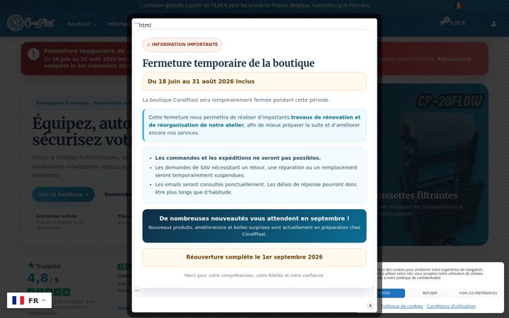 Screenshot of coralplast.fr