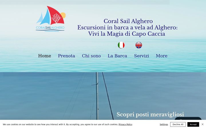 Screenshot of coralsailalghero.it