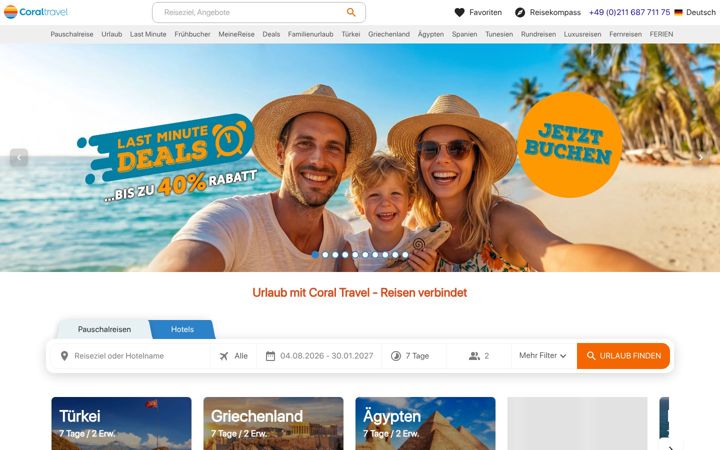 Screenshot of coraltravel.de