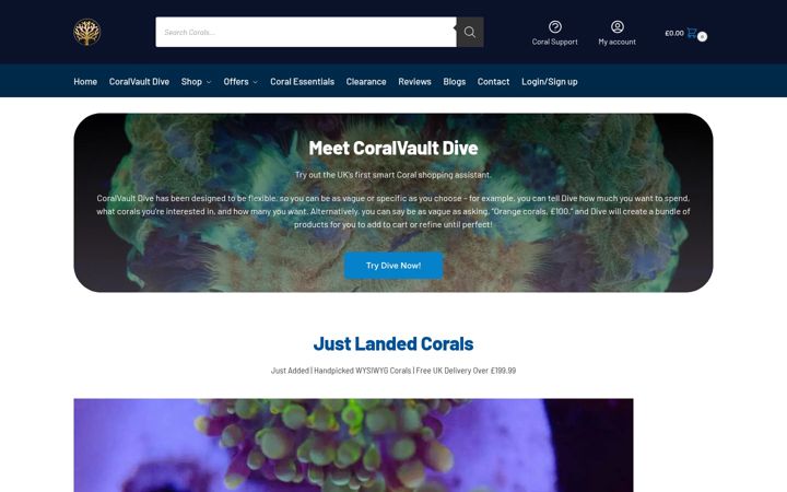 Screenshot ta' coralvault.co.uk