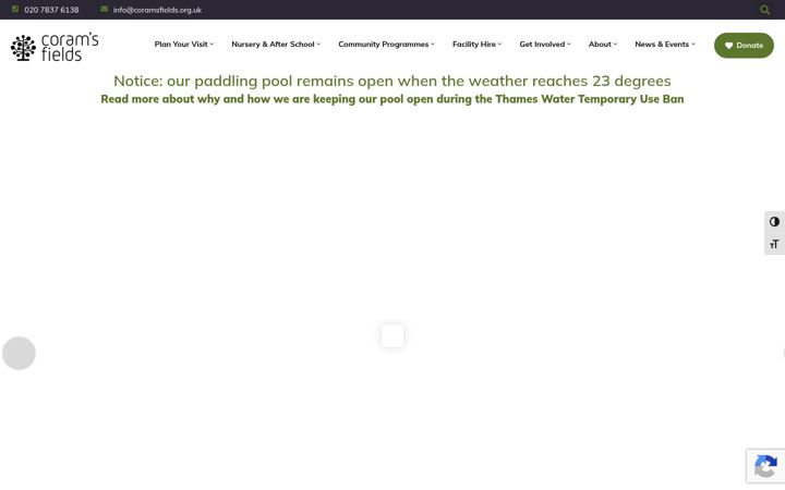 Screenshot of coramsfields.org
