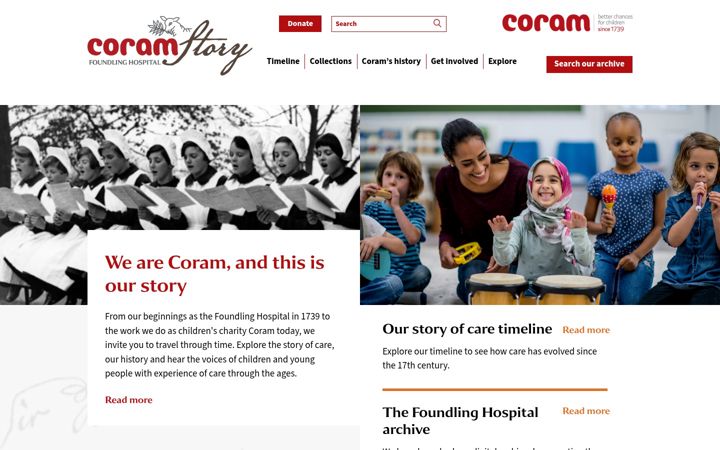 Screenshot of coramstory.org.uk