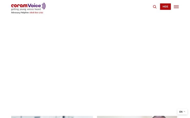 Screenshot of coramvoice.org.uk