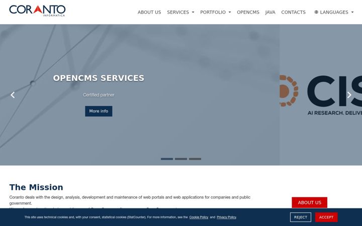 Screenshot of coranto.it