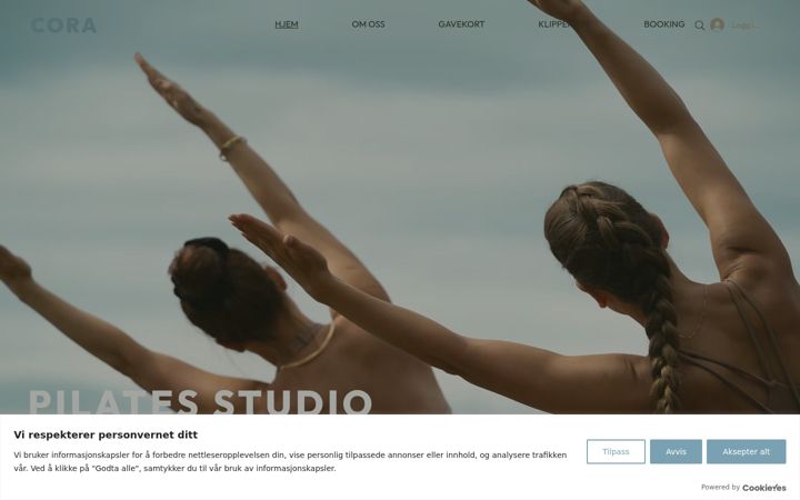 Screenshot of corapilates.no