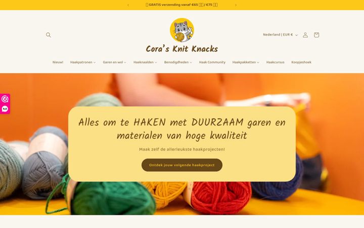 Screenshot of corasknitknacks.nl
