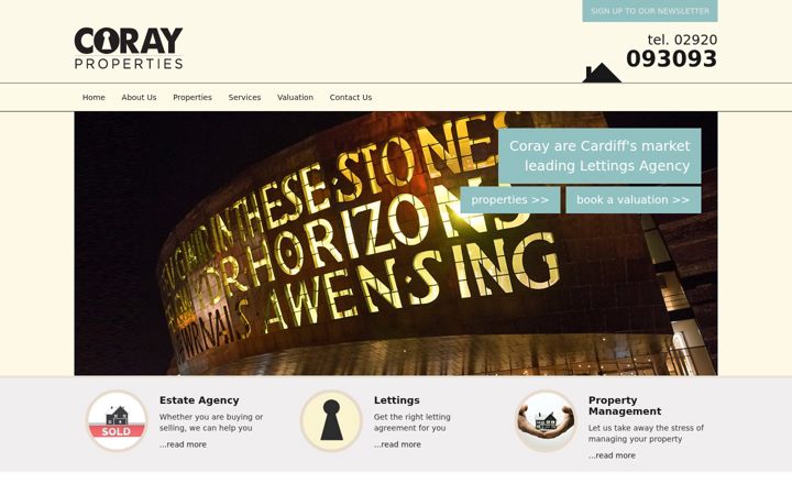 Screenshot of corayproperties.co.uk