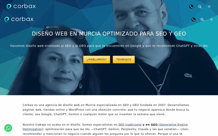 Screenshot of corbax.com