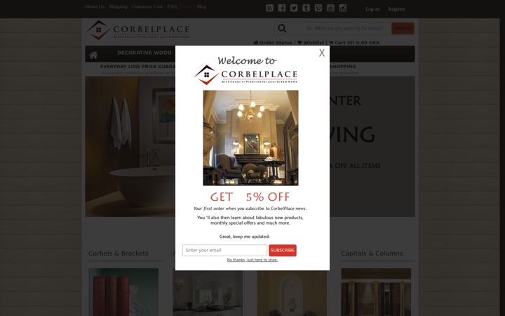 Screenshot of corbelplace.com