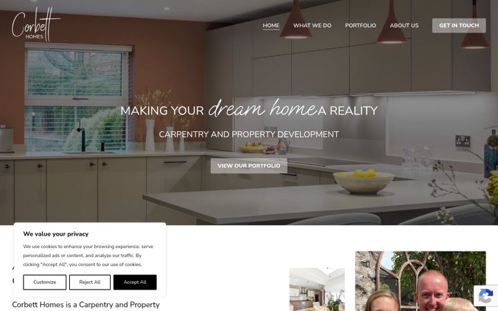 Screenshot of corbetthomes.co.uk