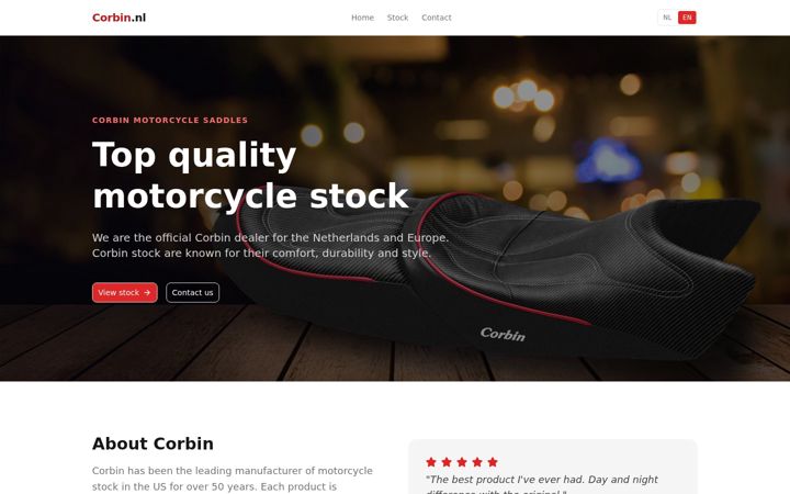 Screenshot of corbin.nl
