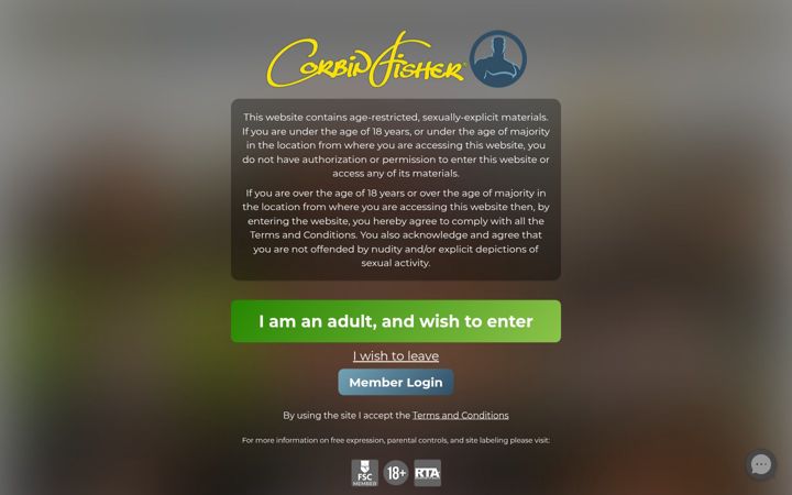 Snímek obrazovky corbinfisher.com