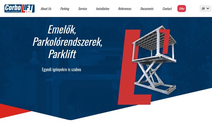 Screenshot of corbolift.hu