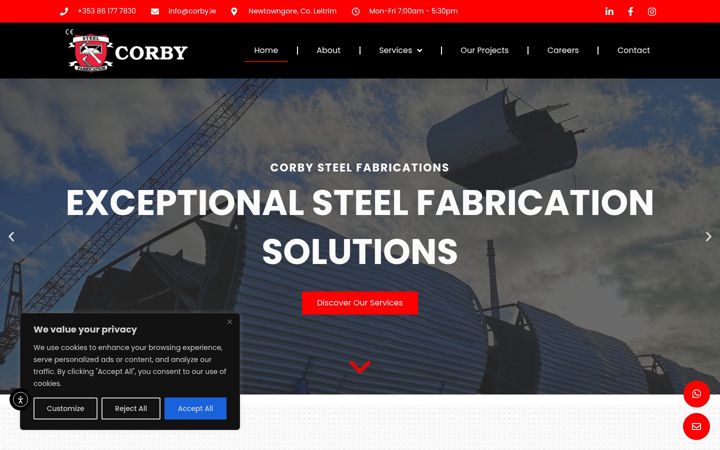 Screenshot ta' corby.ie