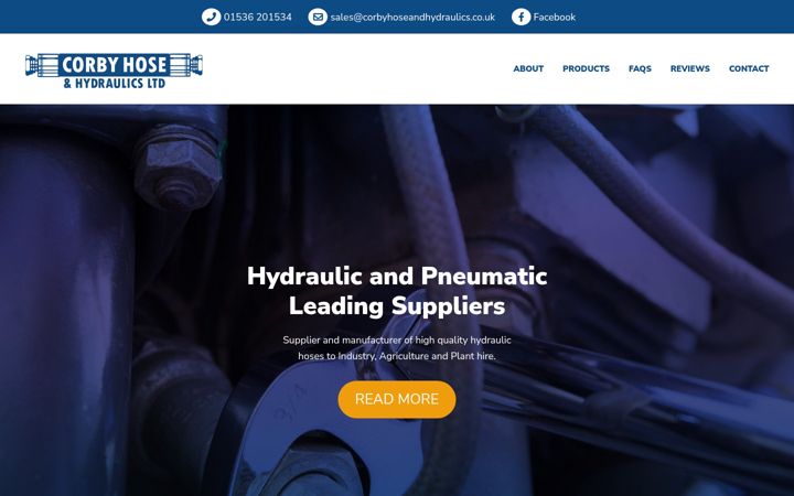 Screenshot of corbyhoseandhydraulics.co.uk