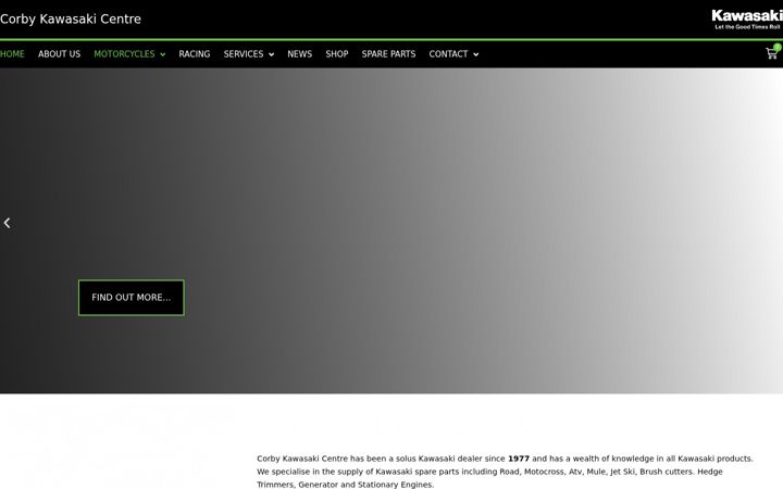 Screenshot of corbykawasaki.co.uk