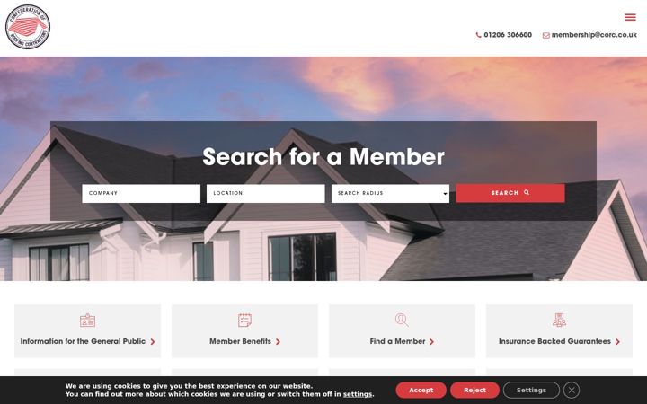 Screenshot of corc.co.uk