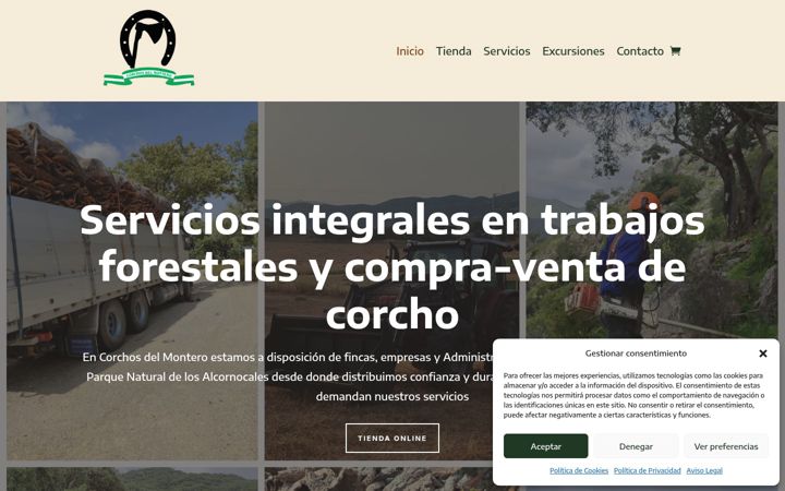 Screenshot of corchosdelmontero.com