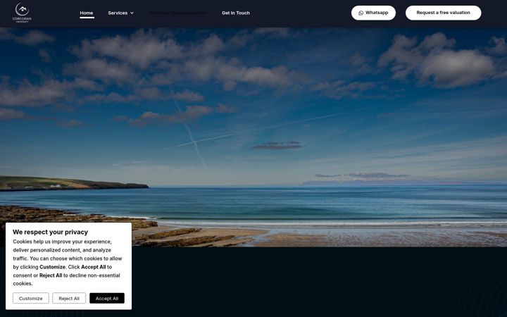 Screenshot of corcoranproperty.co.uk