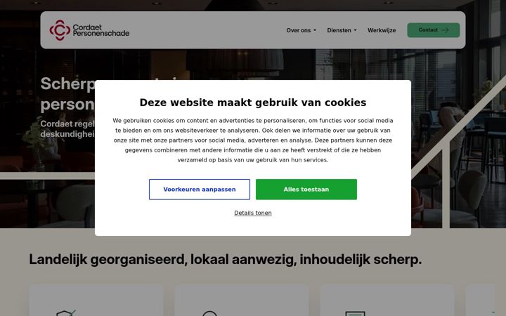 Screenshot of cordaet.nl