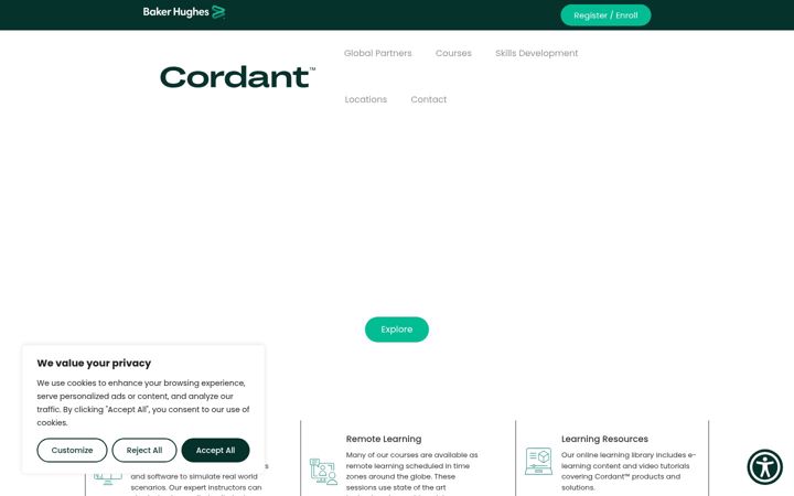 Screenshot of cordanttraining.com