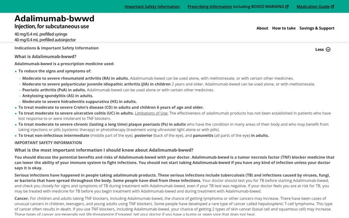 Screenshot of cordavisadalimumab.com