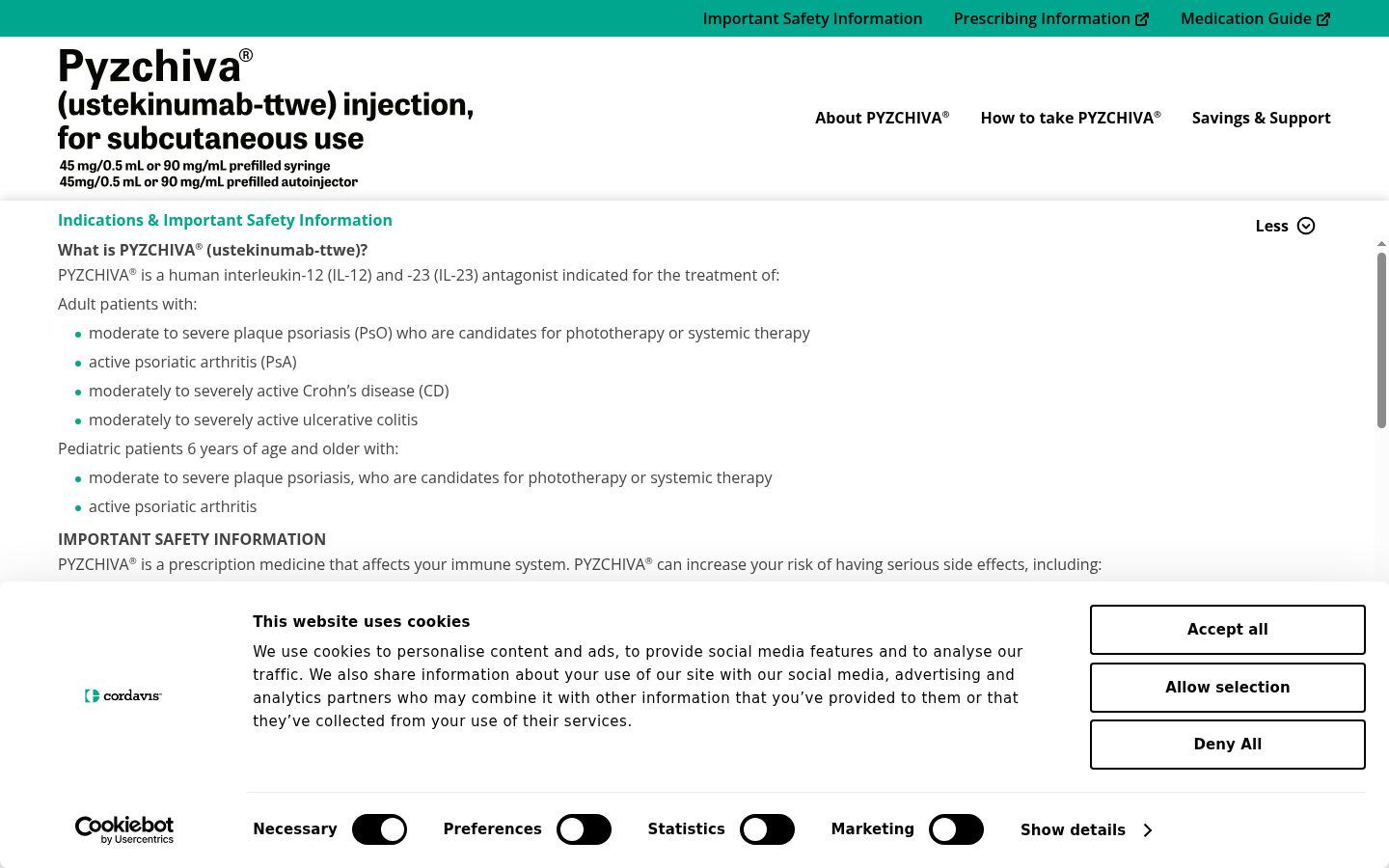 Screenshot del banner di consenso mostrato prima di qualsiasi interazione