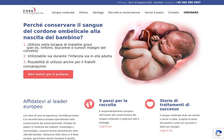 Skärmbild av cordbloodcenter.it