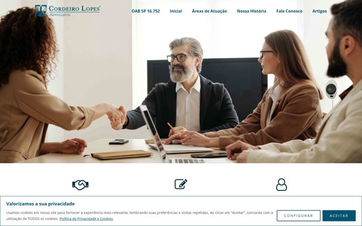 Screenshot of cordeirolopesadvogados.com.br
