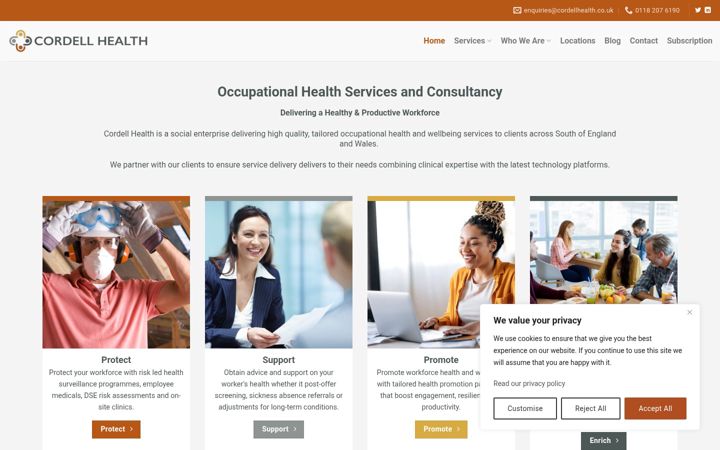 Screenshot of cordellhealth.co.uk
