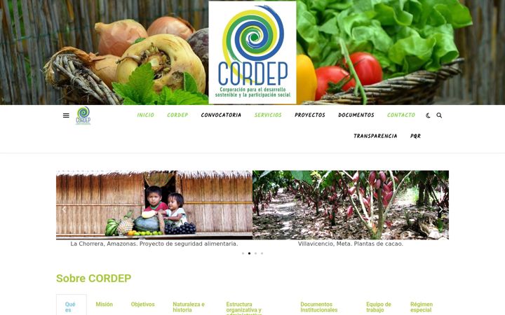 Screenshot of cordep.org.co