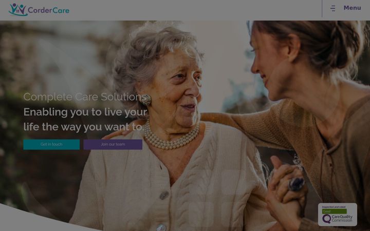 Screenshot of cordercare.co.uk