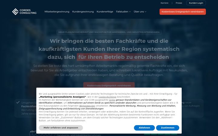 Screenshot of cordes-consulting.de