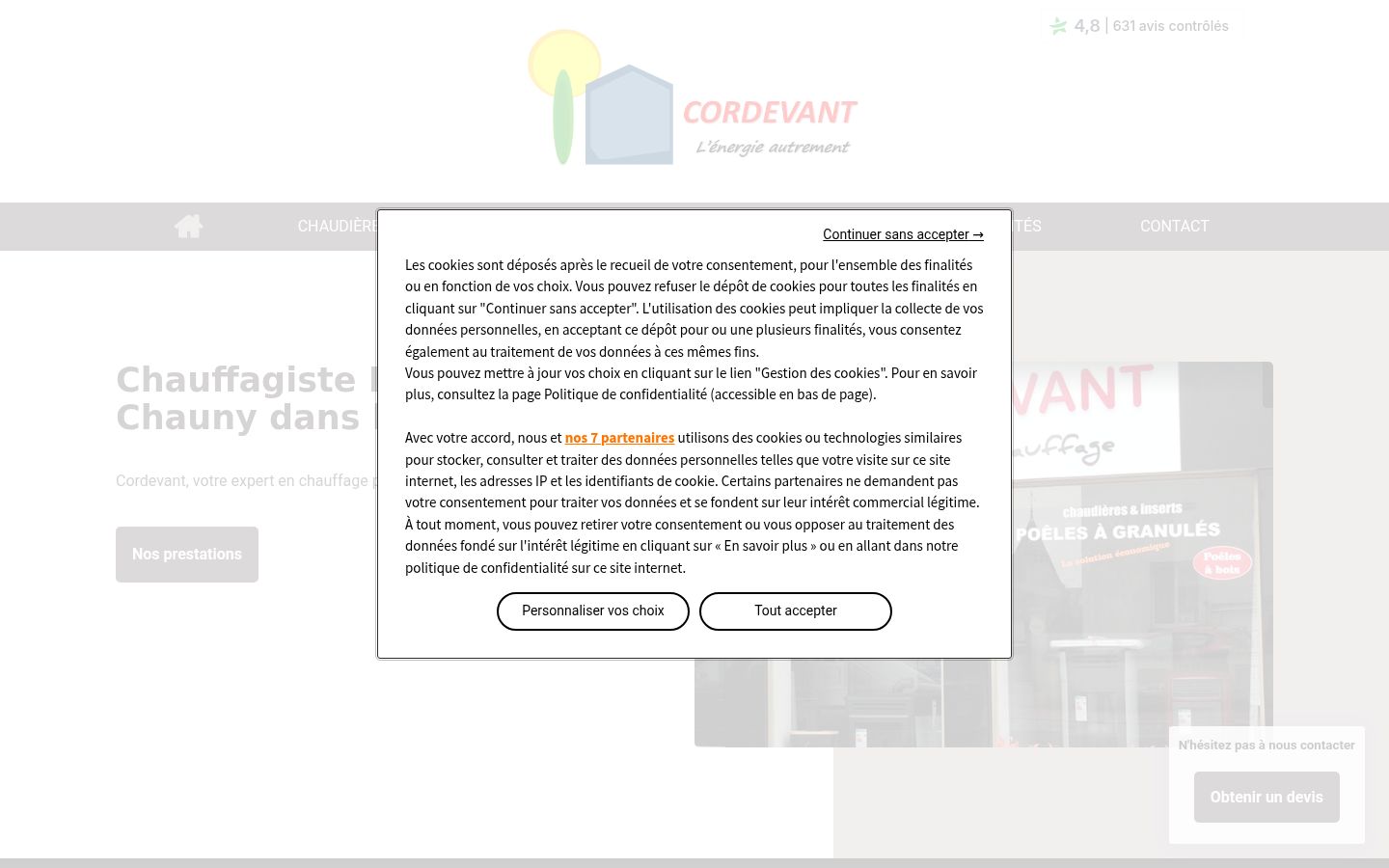 Screenshot of the consent banner shown before any interaction