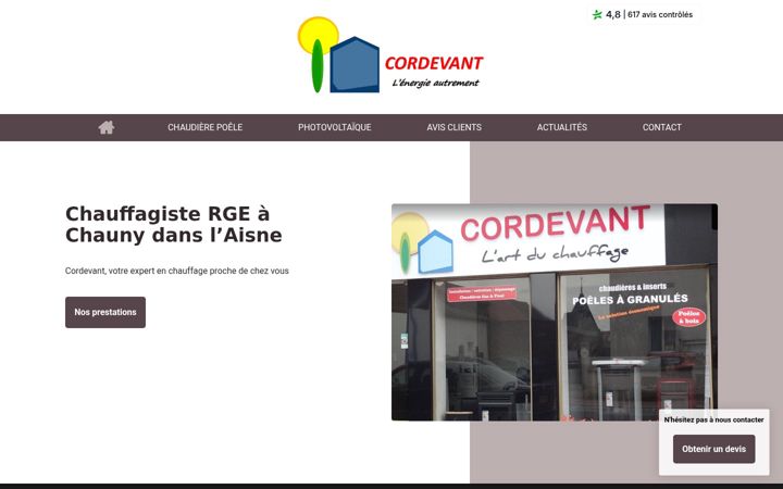 Captura de pantalla de cordevant-chauny.fr