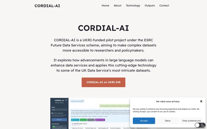 Screenshot of cordialai.org