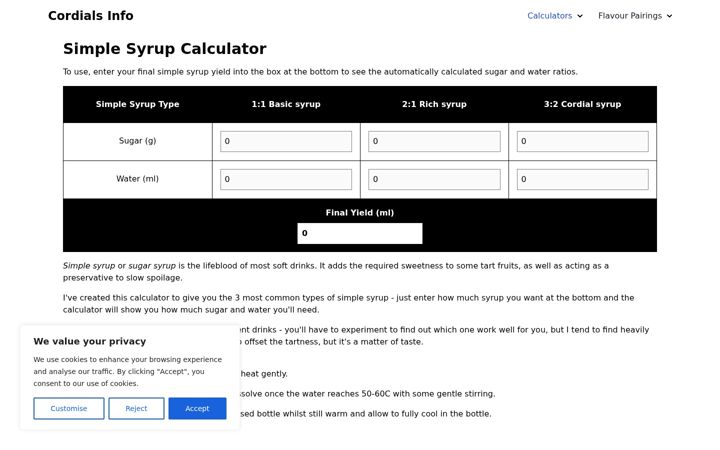 Screenshot of cordials.info