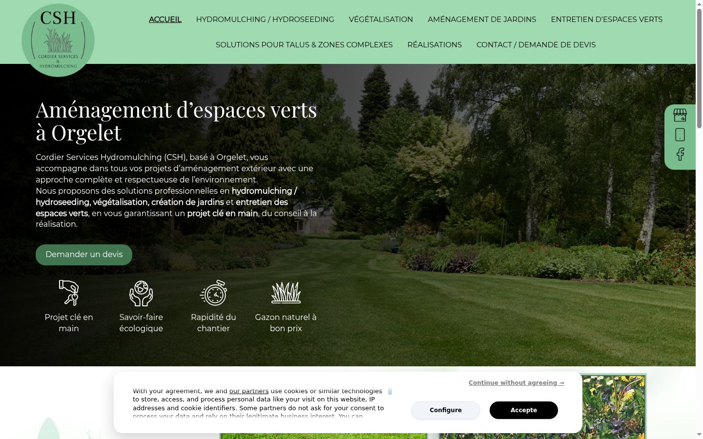 Screenshot of the consent banner shown before any interaction