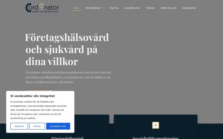 Screenshot of cordinator.se