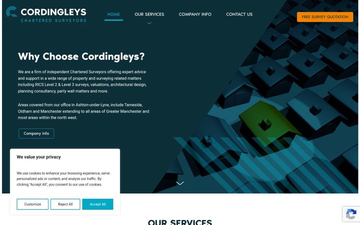 Screenshot of cordingleys.co.uk