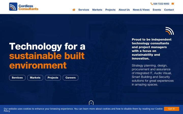 Screenshot of cordlessconsultants.co.uk