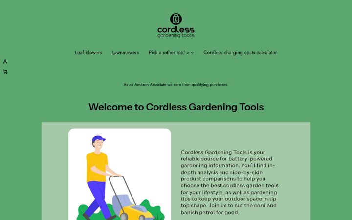 Screenshot of cordlessgardeningtools.co.uk