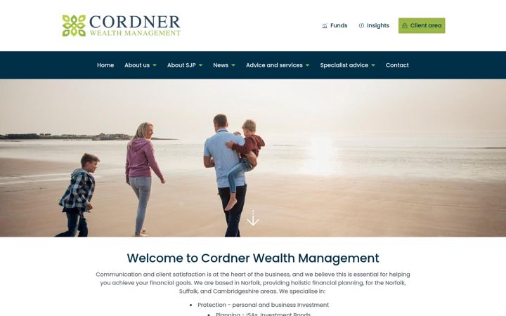 Screenshot ta' cordnerwealthmanagement.co.uk