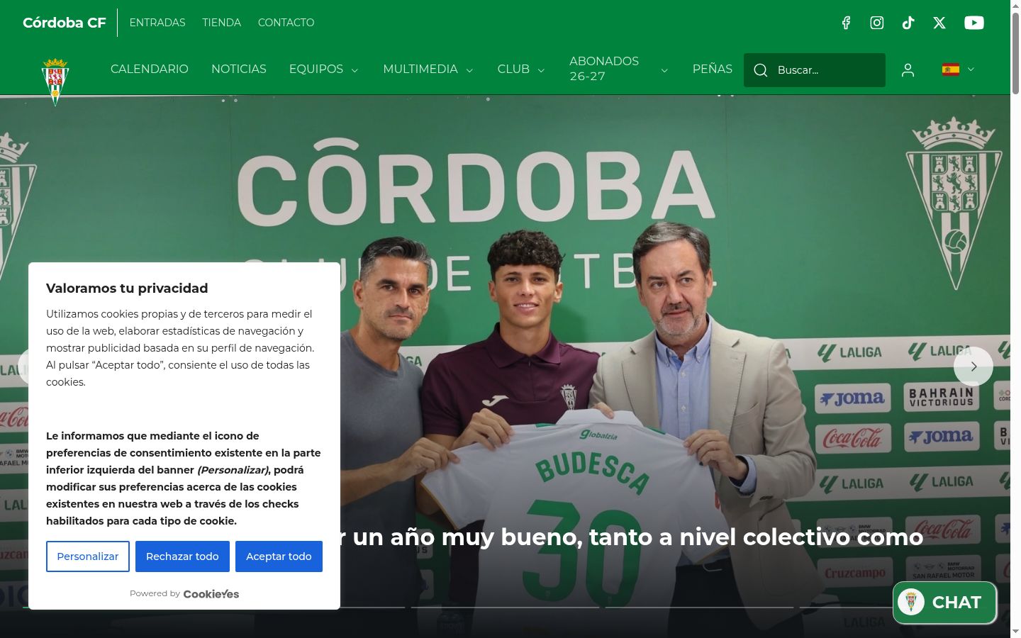 Screenshot of the consent banner shown before any interaction