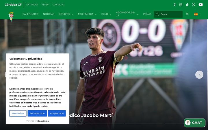 Screenshot of cordobacf.com