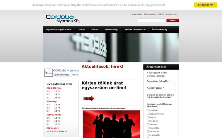 Screenshot of cordobakft.hu