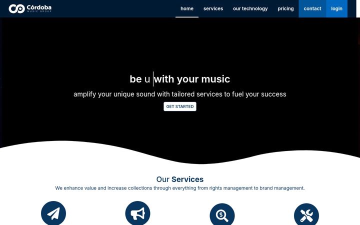Screenshot of cordobamusicgroup.co.uk